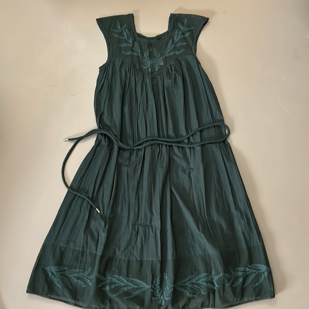 The great dawn dress vintage moss cotton rope belt 2 M dark green current